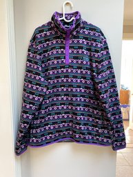 Vintage L. L. Bean Fleece 'Snap-T' Black Mountain Pull Over Jacket XXL Tall. Yes Shipping.