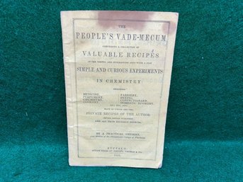 The People's Vade-Mecum, Comprising A Collection Of Valuable Recipes. Published In 1849. Yes Shipping.