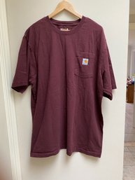 Vintage Carhartt Wine Short Sleeve T-Shirt Size XL Loose Fit 100 Cotton. Yes Shipping.