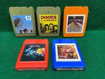 Doors, Santana, Yardbirds Featuring Jimmy Page Albert King. (5) 8-Track Tapes. Yes Shipping.