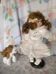 15 Porcelain Doll With Puppy
