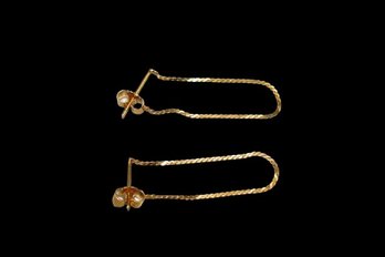 14k Italian Hoop Chain Earrings