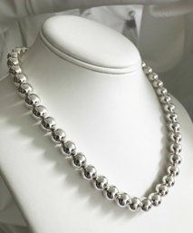 Beautiful Vintage Sterling Silver / 925 Bead Necklace - NOTE: The Beads Are