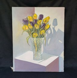 Vintage Tulips Oil On Canvas