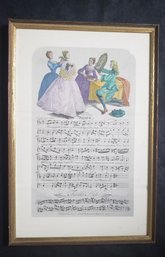 George Bickham's Songs Of Gentility Sheet Music 1737 Framed Art On Beauty Print Framed Under Glass