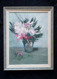 MCM Floral Impasto Oil On Canvas Framed