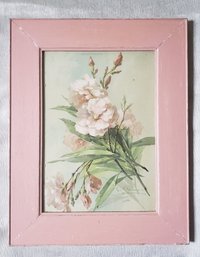 Pretty Pink Framed Oleander Floral Print 17'