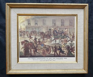 Firemen In London 'Noble Protectors Of Life And Property 1820 Framed Print Under Glass