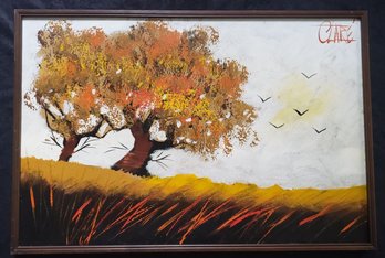 MCM Oil Painting Fall Trees By Clare