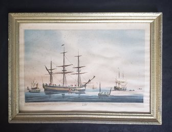 19th Century English Maritime Aquatint Print 'Collier' By John Heaviside Clark