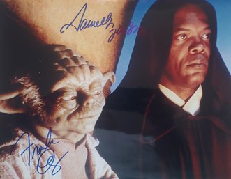 Star Wars SAMUEL L JACKSON & FRANK OZ Signed Autographed Framed 8x10 Photo With COA