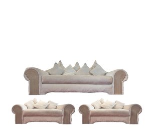 Vintage (3) Piece Cream Sofa Set