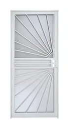 Gatehouse Sunray 32-in X 80-in White Steel Recessed Mount Security Door With Charcoal Screen Tempered Glass