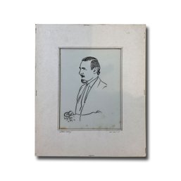 10x12 Self Portrait On Acetate Signed Lower Left - Alton S. Tobey
