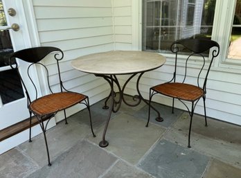 Frontgate Indoor/Outdoor Table And 2 Bistro Chairs