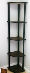 5 Shelf Corner Rounded Bookcase-display Cabinet55' H X 11'D X 18' Curved Corner