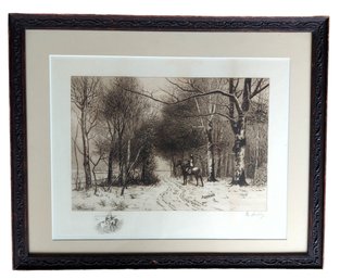 C1900 M Shelley After A Leunig 'The Bugle Call' Military Pencil Signed Etching Lithograph