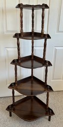 Vintage 5 Tiered 'What Not' Corner Shelf Display Shelving