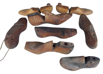 Lot Of Antique  Shoemaker Cobbler Wooden Molds