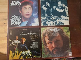 #105 - Lot Of 4 Classic Simon & Garfunkle (3) And Kris Kristofferson (1) Record Albums.