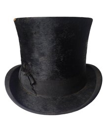 Antique Victorian Late 1800s Sinclair & Co London  Beaver Silk Top Hat