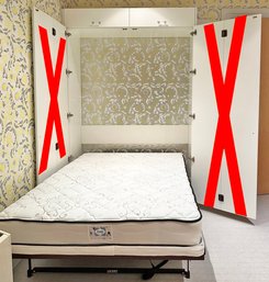 A Luxe Full Size Murphy Bed With Modern Surround (No Doors)