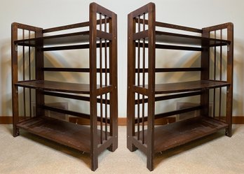Pair Of Collapsible Bookshelves