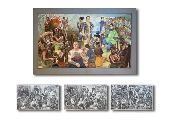 1965 - 49x31 - Smithsonian Mural Studies Titled: 'Cultural Mutilations In The Pursuit Of Beauty'