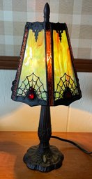 Vintage Spooky Gothic Spider Stained Resin Lamp In Working Condition!