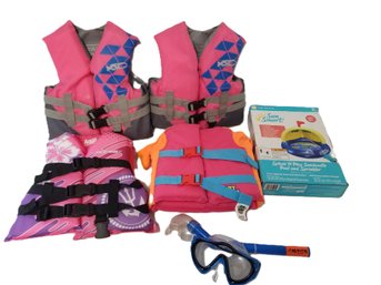 Child Toddler Summer Fun: Swimming Life Jackets , Splash-n-play Sandcastle Pool & Sprinkler & More