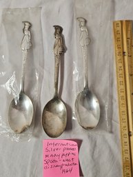 THREE Vintage Mary Poppins Silver Plate Spoons, Walt Disney Production By International Silver 1964