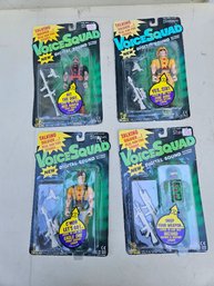 #33 - Lot Of 4 Toy Island VoiceSquad 1991 Talking Soldier Action Figures With Toy Guns All Are New