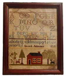1814 Sarah Johnson Alphabet Needlepoint Sampler