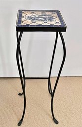 Metal Plant Stand With Mosaic Tile Top