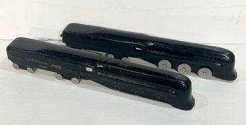 #192 - Pair Of Vintage Stafford Liner #1006 Streamliner Pressed Steel Trains Excellent.