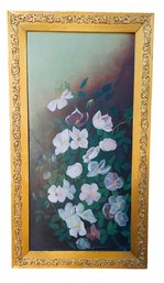 Antique 19thc Still Life Flowers Oil Painting