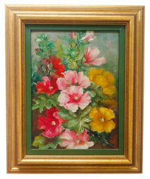 Vintage Mid Century Still Life Bouquet Of Flowers Oil Painting