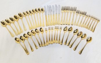 Mixed Selection Of Vintage Towle Supreme Gold Plated & Stainless Flatware - 58 Pieces