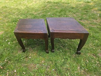 155 - Vintage 1960's Solid Oak 2-Piece Coffee Table. Unique And Sturdy