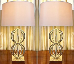 Pair Of Silverleaf Table Lamps