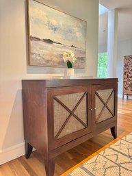 Console Cabinet With Sisal Style Double Doors