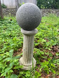 Lovely Vintage Cast Stone Garden Ornament - Looks Like Gazing Globe - Ive Never Seen One Of These Before
