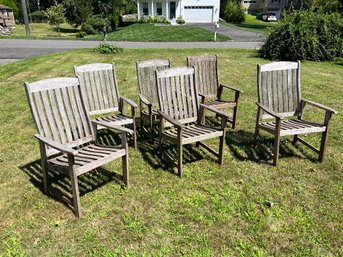 Fantastic Set Of VERY Solid Teak Armchairs - Great Patina - No Issues - Client Paid $365 Each - NICE CHAIRS !