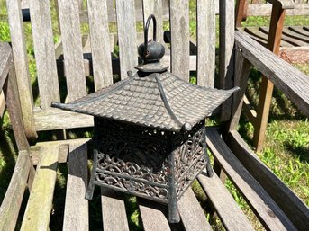 Very Nice Vintage Cast Iron Pagoda - Very Well Made / High Quality / Quite Ornate - Has Loop To Hang It