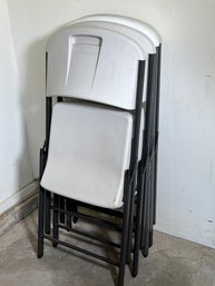 Four Like New LIFETIME Folding Chairs - They Look Unused - These Are Not The Cheap Ones - Lifetime Quality