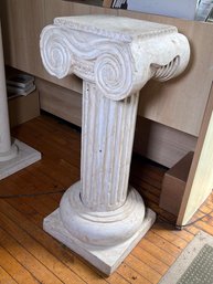 Lovely Vintage Cast Stone Pedestal With Hand Done Marble Faux Finish - Very Nice Vintage Piece