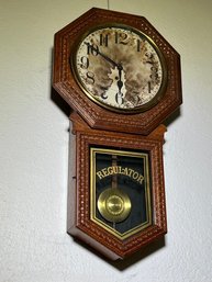 Large Antique REGULATOR Wall Clock For Restoration - Unsure Of Working Order - Unusual Large Size