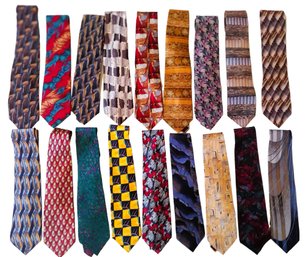 Group 2 Lot Of 18 Cocktail Collection Mens Designer Silk Ties