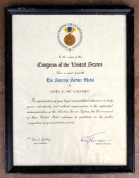 President Harry Truman Signed Certificate Of Merit