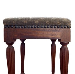 Padded And Upholstered Nail Head Accent Tuffet